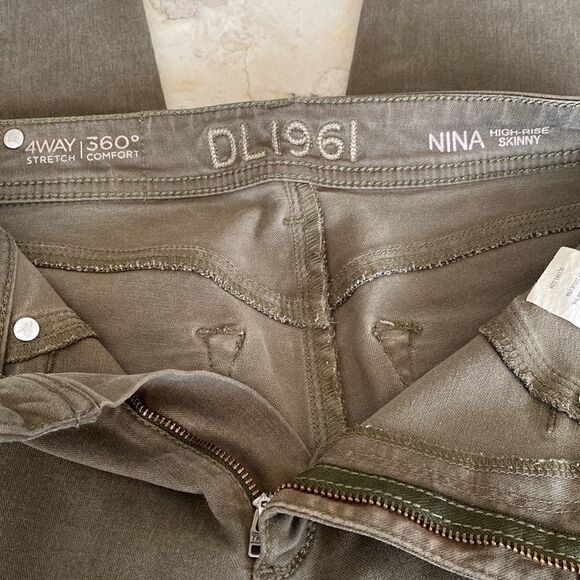 DL1969 Nina High Rise Skinny 4-Way Stretch Dublin Green - Picture 9 of 11